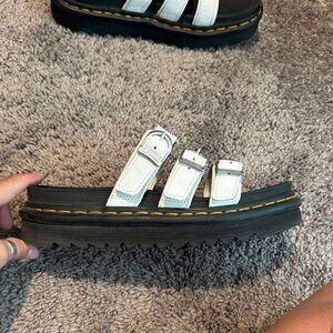 Dr. Martens White Triple Strap Sandals